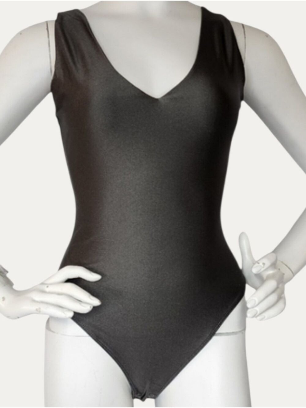 RD Style Metallic Grey Sculpting Bodysuit Quiet Luxury Size Small NWT
